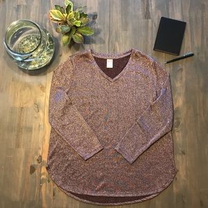 Faded Glory shimmery purple thin sweater